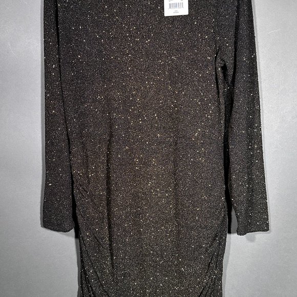 NWT Gibson Latimer Black Gold Stretch Sparkle Long Sleeve Dress Size XXL - Picture 4 of 11
